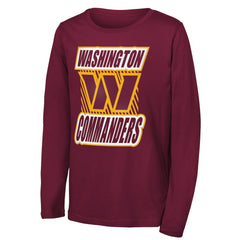 Outerstuff Youth Never Settle Long Sleeve T-Shirt - Washington Commanders T-shirts