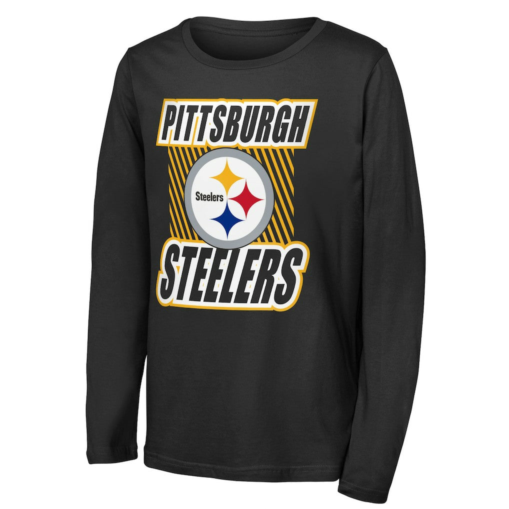 Outerstuff Youth Never Settle Long Sleeve T-Shirt - Pittsburgh Steelers T-shirts