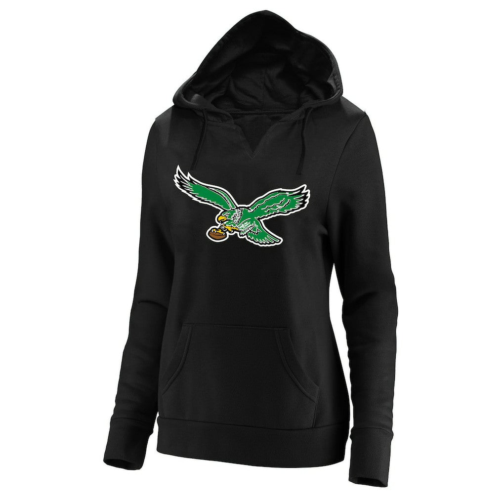Women's Plus Size Throwback Logo V-Neck Pullover Hoodie - Philadelphia Eagles Hoodies