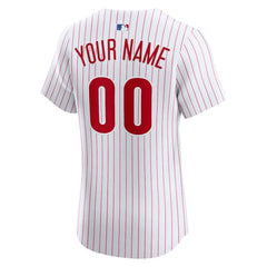 White Philadelphia Phillies Nike Home Elite Custom Jersey