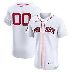 White Boston Red Sox Nike Home Elite Sponsor Patch Custom Jersey
