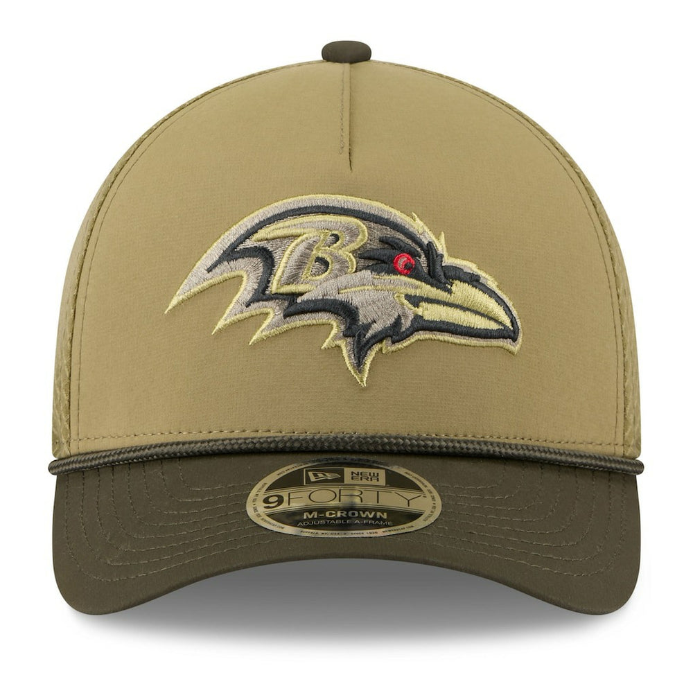 Youth 2025 Salute to Service 9FORTY A-Frame Adjustable Hat - Baltimore Ravens Hats