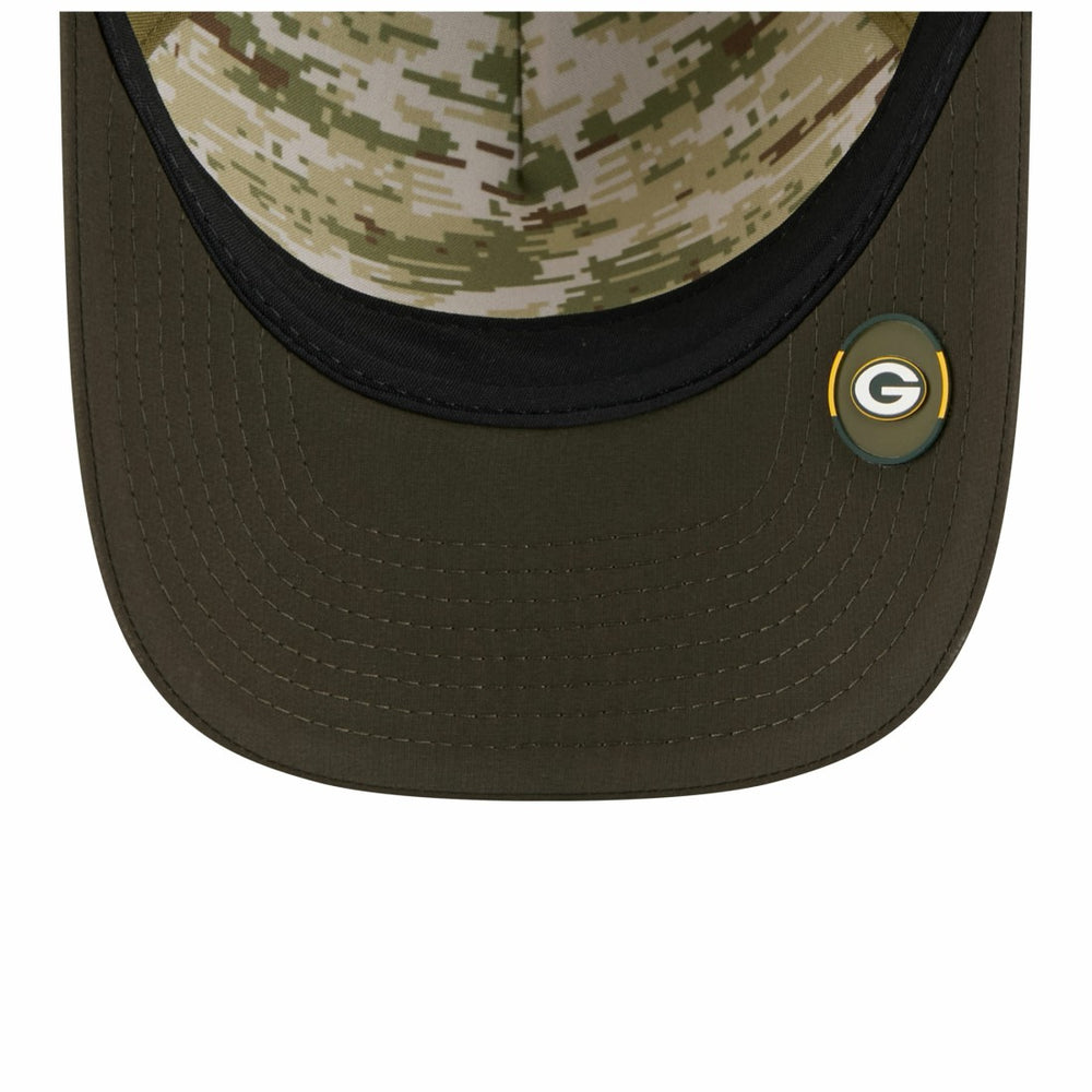 Youth 2025 Salute to Service 9FORTY A-Frame Adjustable Hat - Green Bay Packers Hats