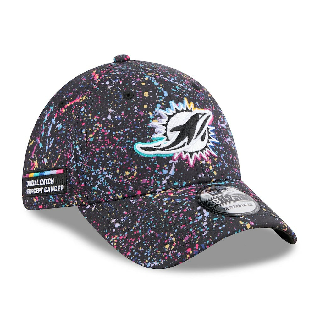 2025 NFL Crucial Catch 39THIRTY Flex Hat - Miami Dolphins Hats