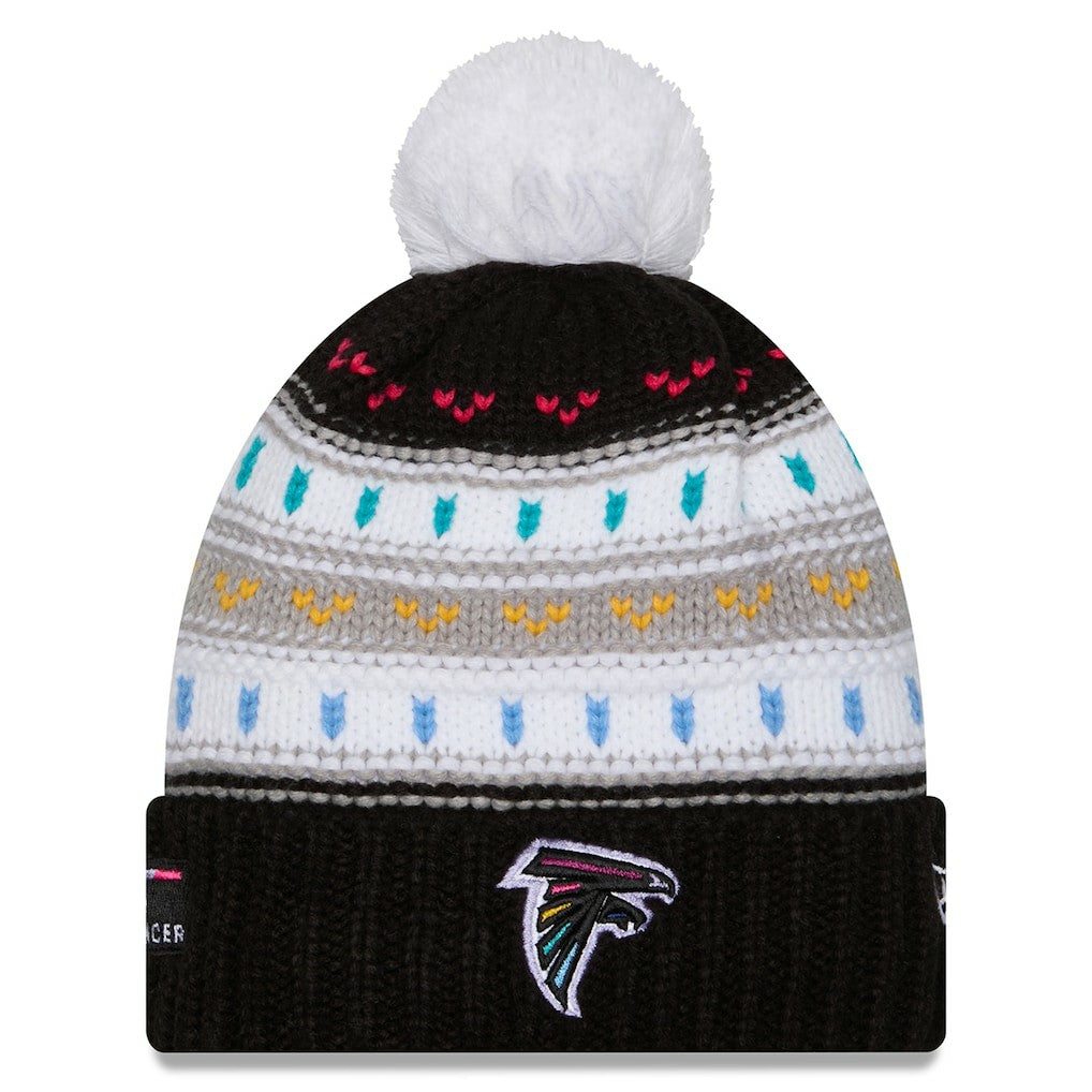 Women's 2025 NFL Crucial Catch Cuffed Knit Hat with Pom - Atlanta Falcons Hats