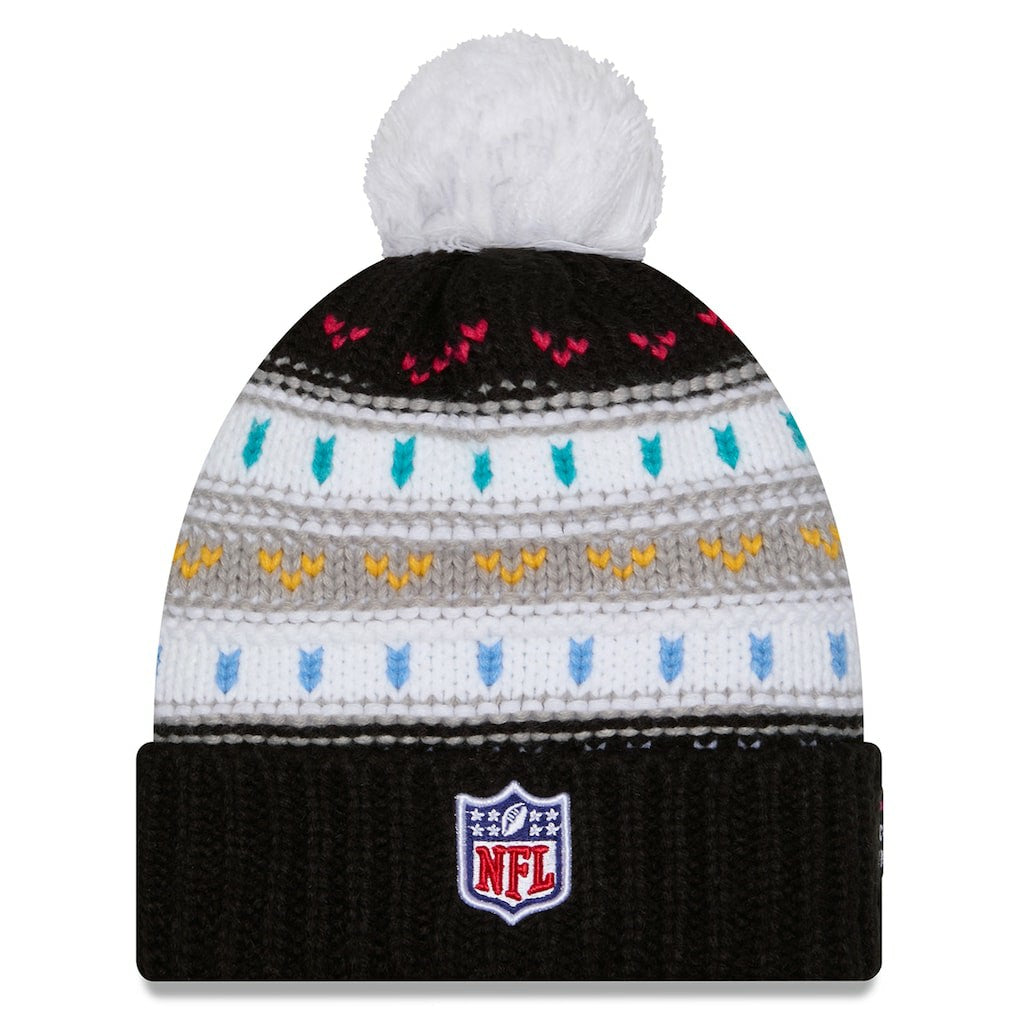 Women's 2025 NFL Crucial Catch Cuffed Knit Hat with Pom - Los Angeles Chargers Hats