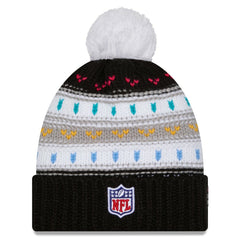 Women's 2025 NFL Crucial Catch Cuffed Knit Hat with Pom - Los Angeles Chargers Hats