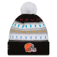 Women's 2025 NFL Crucial Catch Cuffed Knit Hat with Pom - Cleveland Browns Hats