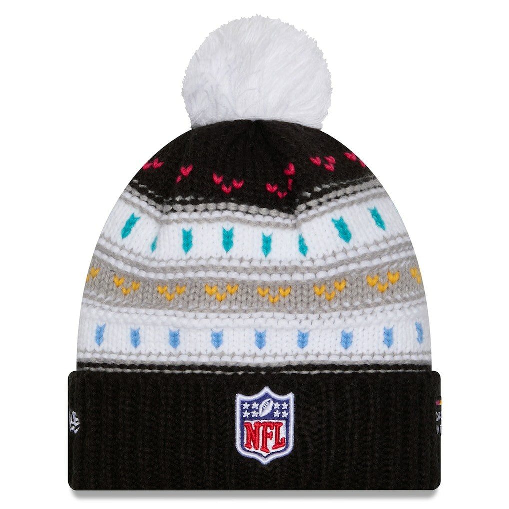 Women's 2025 NFL Crucial Catch Cuffed Knit Hat with Pom - Miami Dolphins Hats