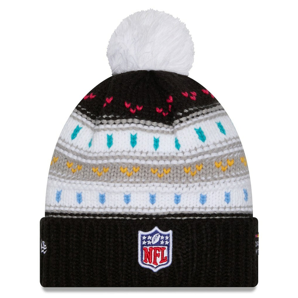 Women's 2025 NFL Crucial Catch Cuffed Knit Hat with Pom - Miami Dolphins Hats