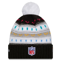 Women's 2025 NFL Crucial Catch Cuffed Knit Hat with Pom - Miami Dolphins Hats