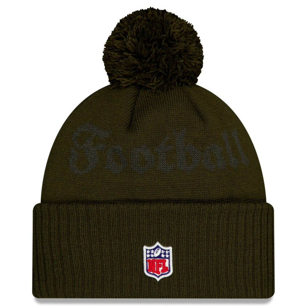 2025 Rivalries Collection Sideline Cuffed Knit Hat with Pom - New York Jets Hats