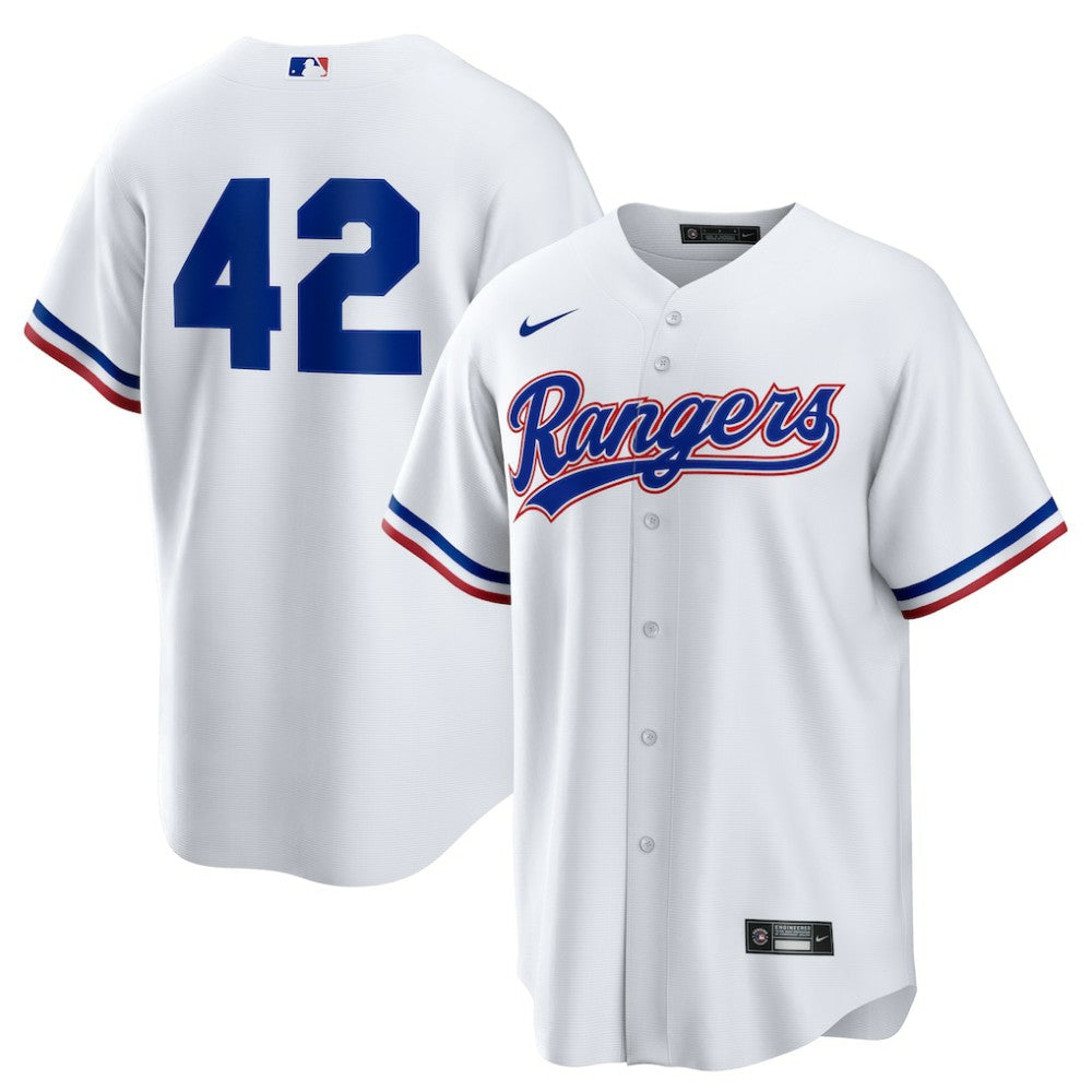 White Texas Rangers Nike Home  2025 Jackie Robinson Day Replica Jersey