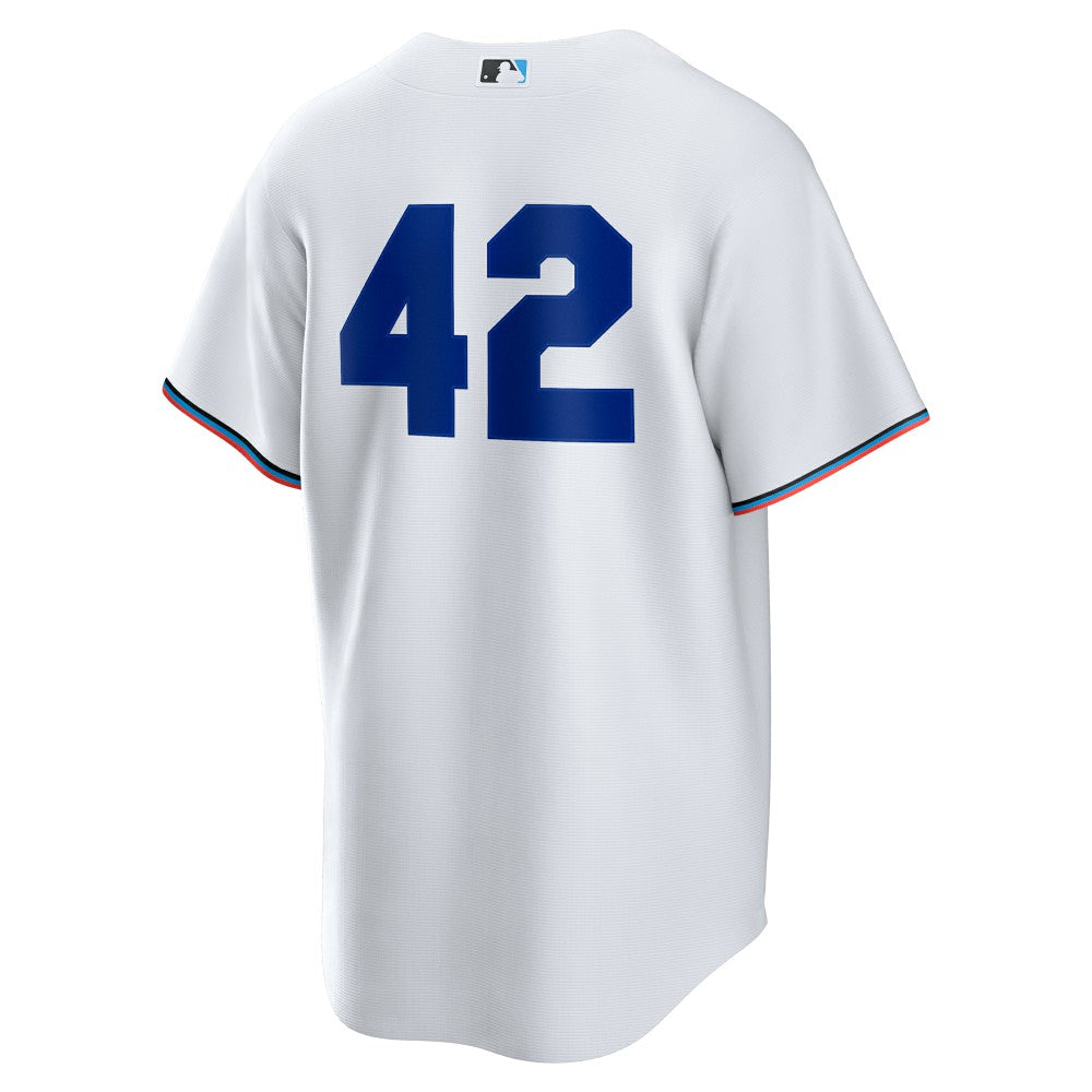 White Miami Marlins Nike Home  2025 Jackie Robinson Day Replica Jersey