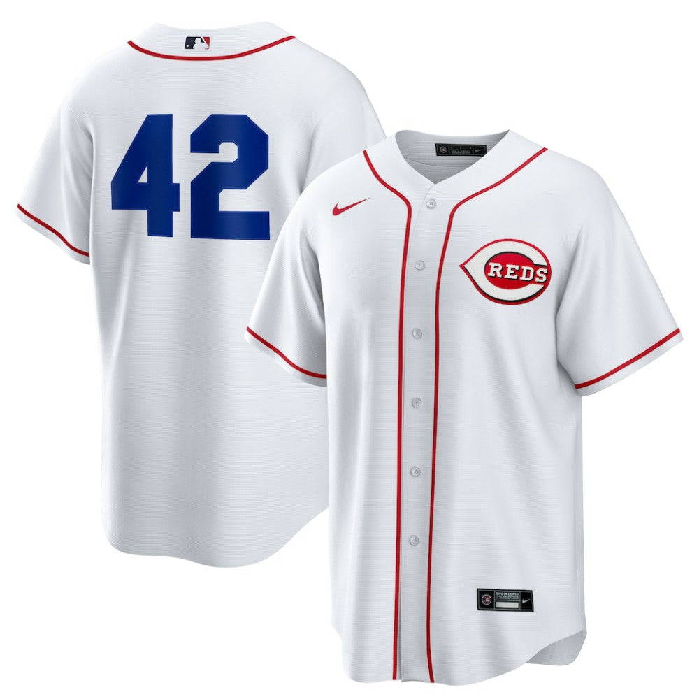 White Cincinnati Reds Nike Home  2025 Jackie Robinson Day Replica Jersey
