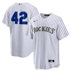 White Colorado Rockies Nike Home  2025 Jackie Robinson Day Replica Jersey