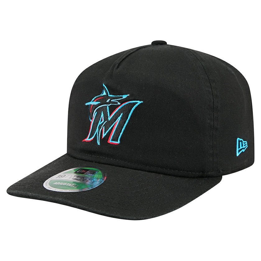 Black Miami Marlins New Era Team 19TWENTY Adjustable Hat