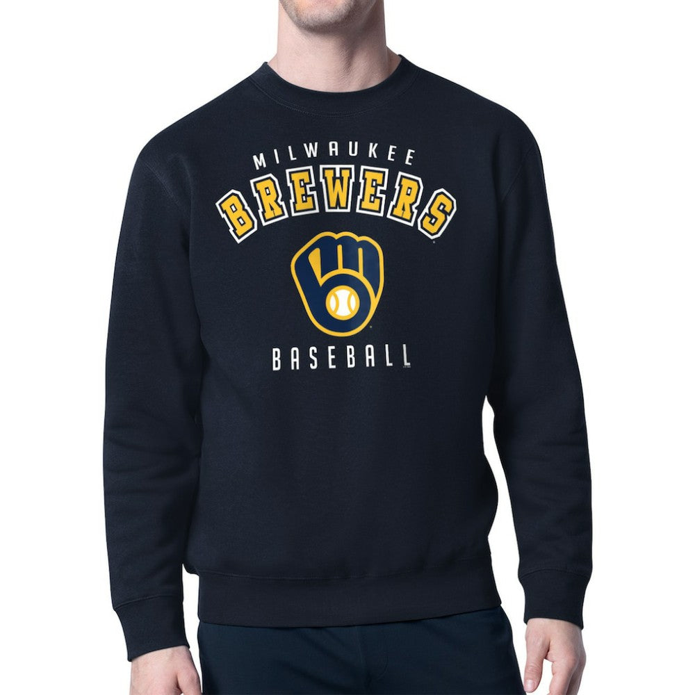 Navy Milwaukee Brewers Starter Team Logo Fleece Pullover Sweatshirt