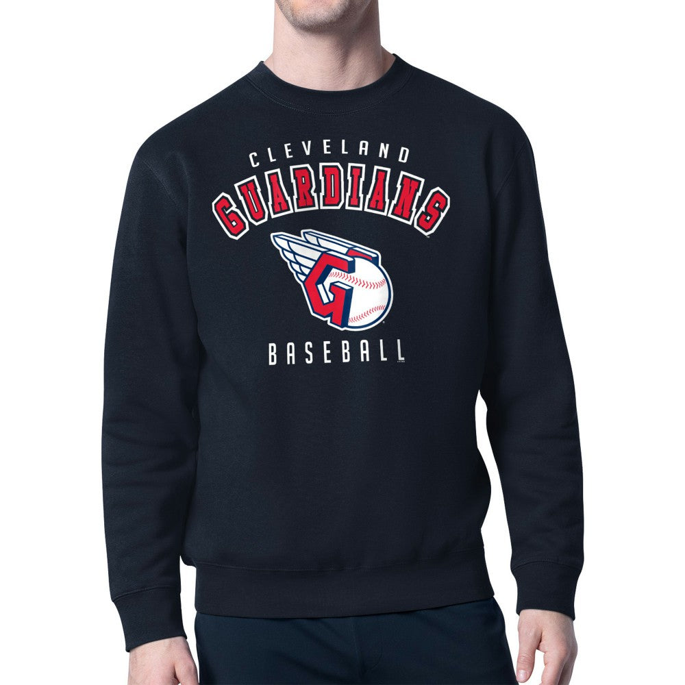 Navy Cleveland Guardians Starter Team Logo Fleece Pullover Sweatshirt