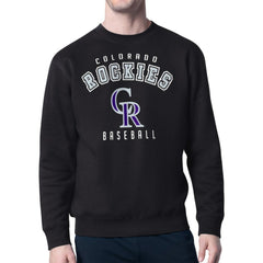 Black Colorado Rockies Starter Team Logo Fleece Pullover Sweatshirt