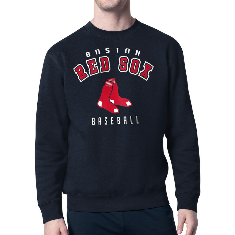 Navy Boston Red Sox Starter Team Logo Fleece Pullover Sweatshirt