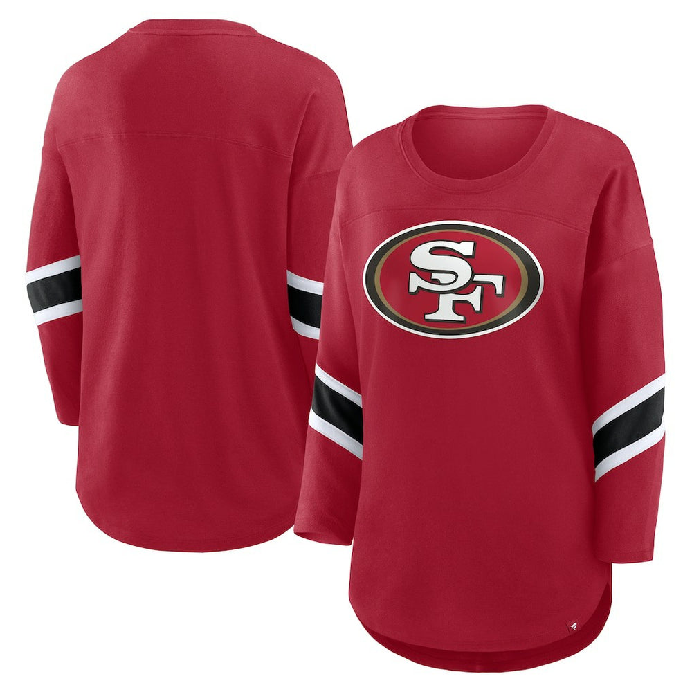 Women's Plus Size Redzone 3/4-Sleeve Scoop Neck T-Shirt - San Francisco 49ers T-shirts