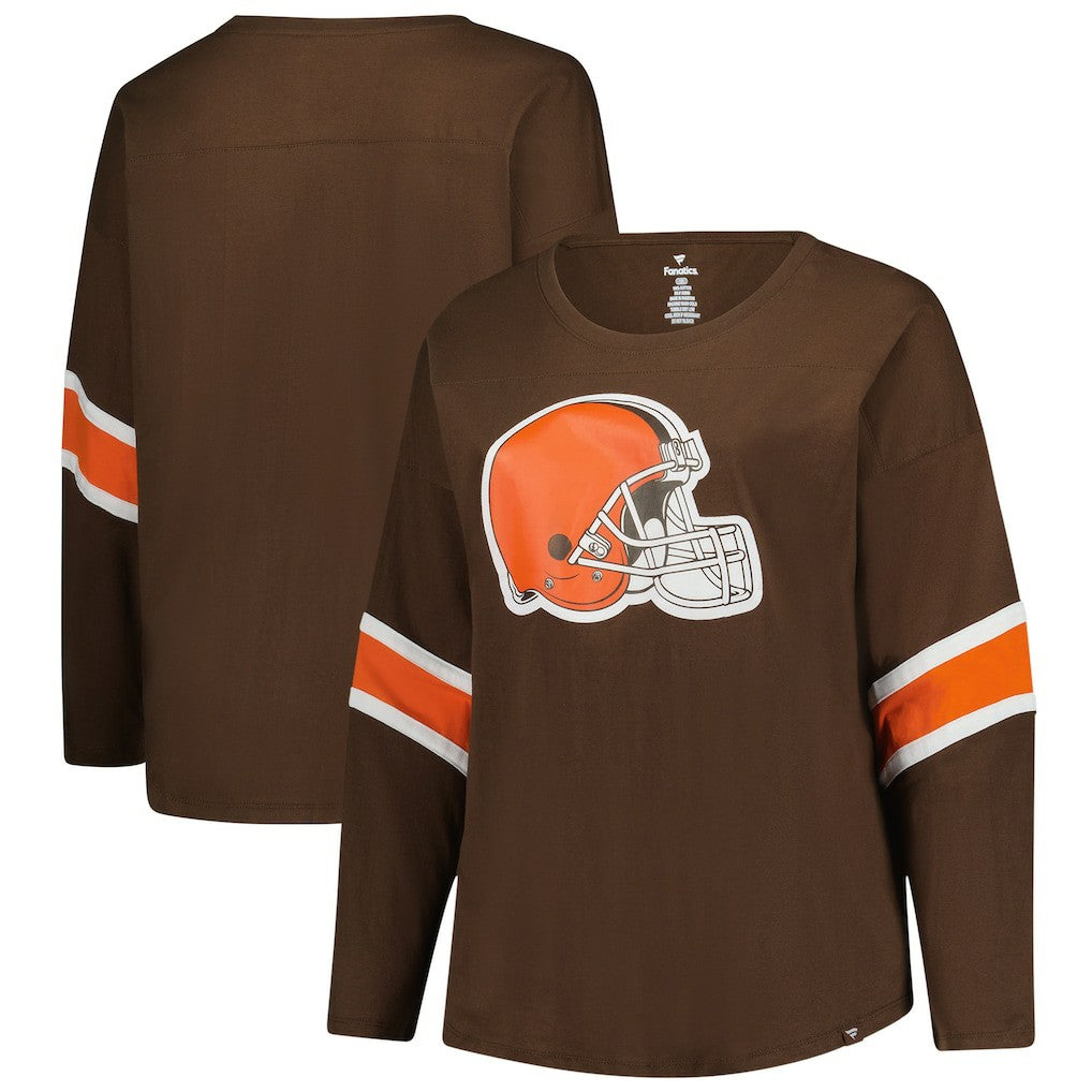 Women's Plus Size Redzone 3/4-Sleeve Scoop Neck T-Shirt - Cleveland Browns T-shirts