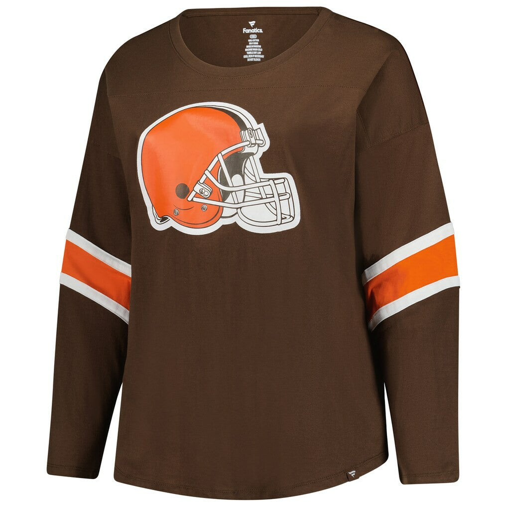 Women's Plus Size Redzone 3/4-Sleeve Scoop Neck T-Shirt - Cleveland Browns T-shirts
