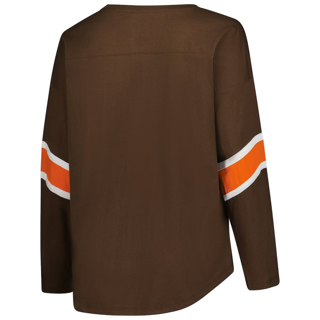 Women's Plus Size Redzone 3/4-Sleeve Scoop Neck T-Shirt - Cleveland Browns T-shirts