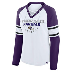 Women's Plus Size Redzone Lace Up Long Sleeve T-Shirt - Baltimore Ravens T-shirts