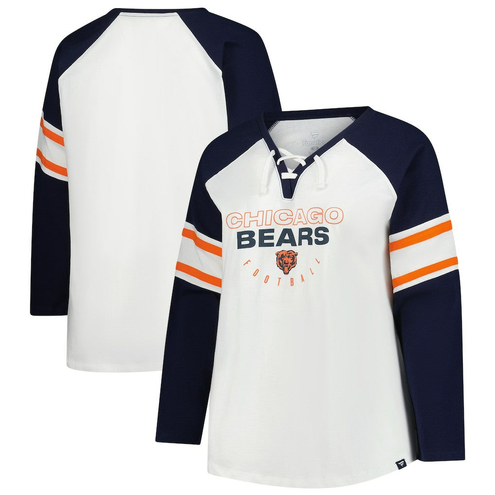 Women's Plus Size Redzone Lace Up Long Sleeve T-Shirt - Chicago Bears T-shirts
