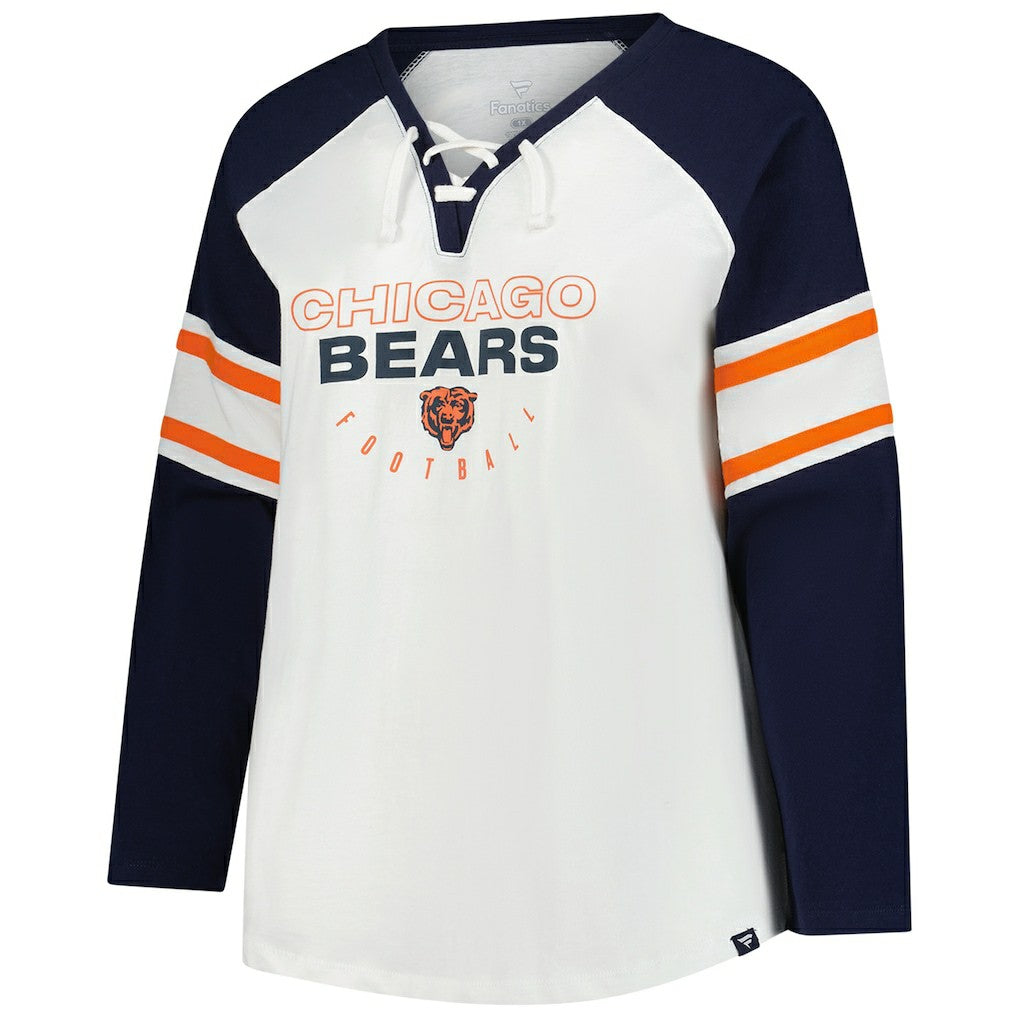 Women's Plus Size Redzone Lace Up Long Sleeve T-Shirt - Chicago Bears T-shirts