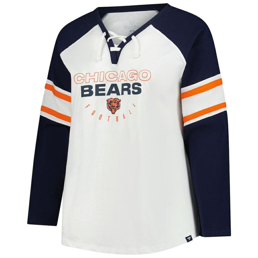 Women's Plus Size Redzone Lace Up Long Sleeve T-Shirt - Chicago Bears T-shirts