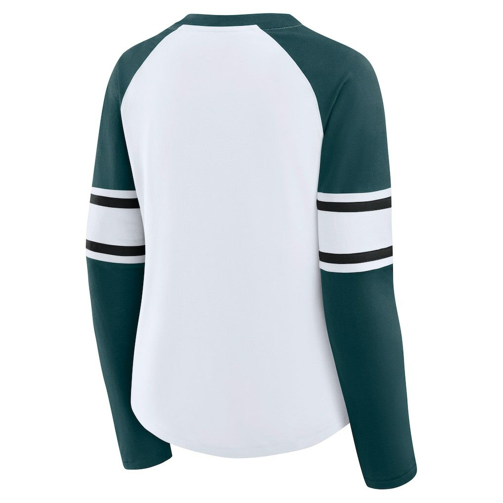Women's Plus Size Redzone Lace Up Long Sleeve T-Shirt - Philadelphia Eagles T-shirts