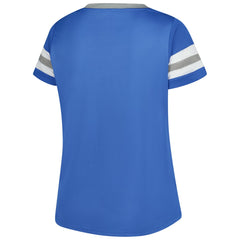 Women's Plus Size Rhinestone Redzone Athena Lace-Up Notch Neck T-Shirt - Detroit Lions T-shirts