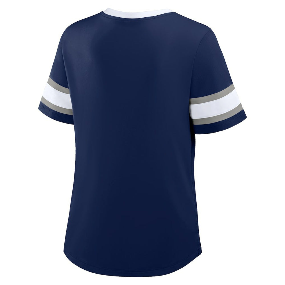 Women's Plus Size Red Zone Athena Lace-Up V-Notch Neck T-Shirt - Dallas Cowboys T-shirts