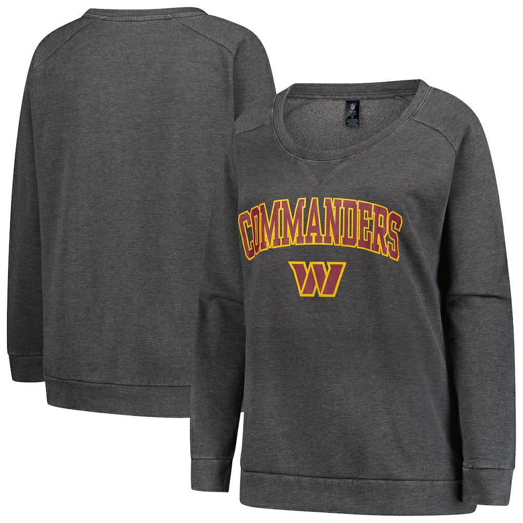 Profile Women's Plus Size Acid Wash Raglan Sweatshirt - Washington Commanders Sweatshirts