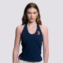 Navy Boston Red Sox Lusso Women's Noelle V-Neck Tank Top