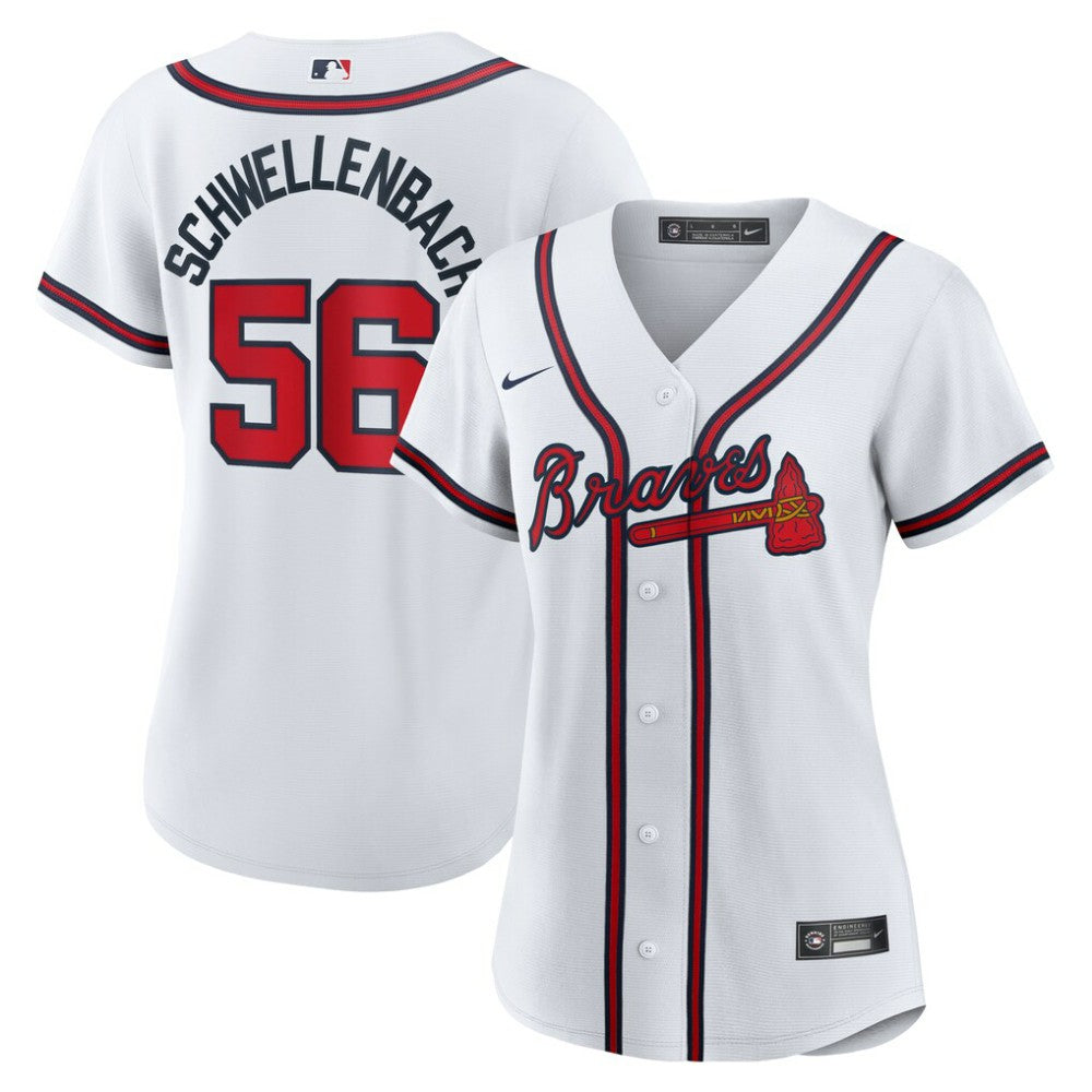 White Spencer Schwellenbach Atlanta Braves Nike Women's Home Replica Jersey