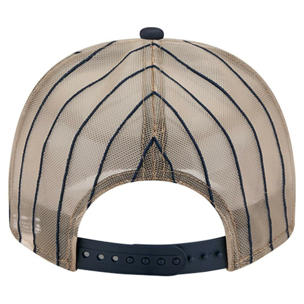 Navy Detroit Tigers New Era Vintage Arched Foam Front 9FIFTY A-Frame Adjustable Trucker Hat