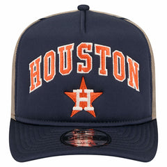 Navy Houston Astros New Era Vintage Arched Foam Front 9FIFTY A-Frame Adjustable Trucker Hat