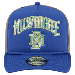 Royal Milwaukee Brewers New Era Vintage Arched Foam Front 9FIFTY A-Frame Adjustable Trucker Hat