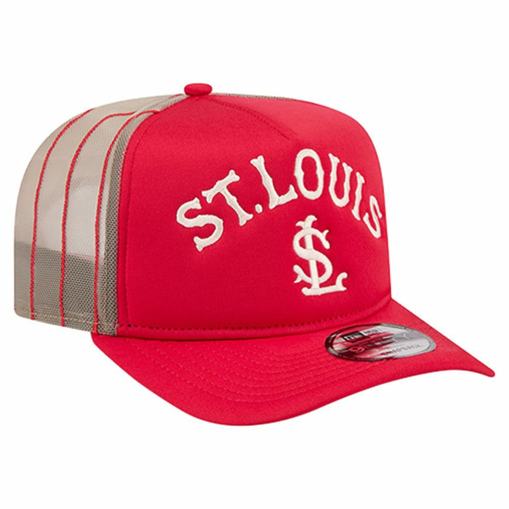 Red St. Louis Cardinals New Era Vintage Arched Foam Front 9FIFTY A-Frame Adjustable Trucker Hat