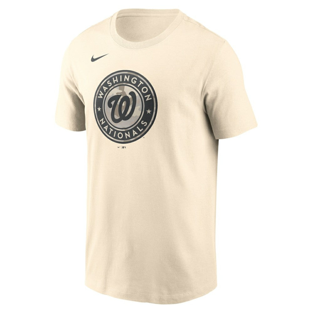 Cream Washington Nationals Nike Camo Logo T-Shirt