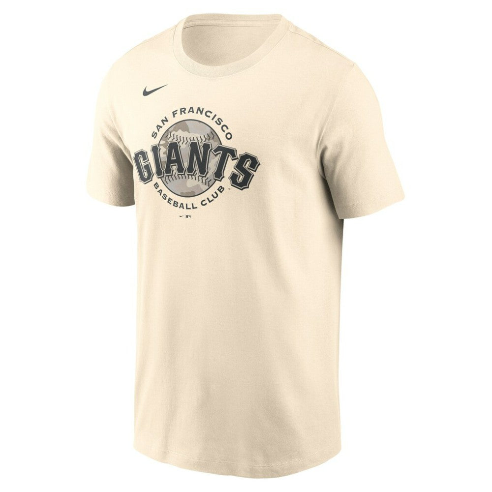 Cream San Francisco Giants Nike Camo Logo T-Shirt