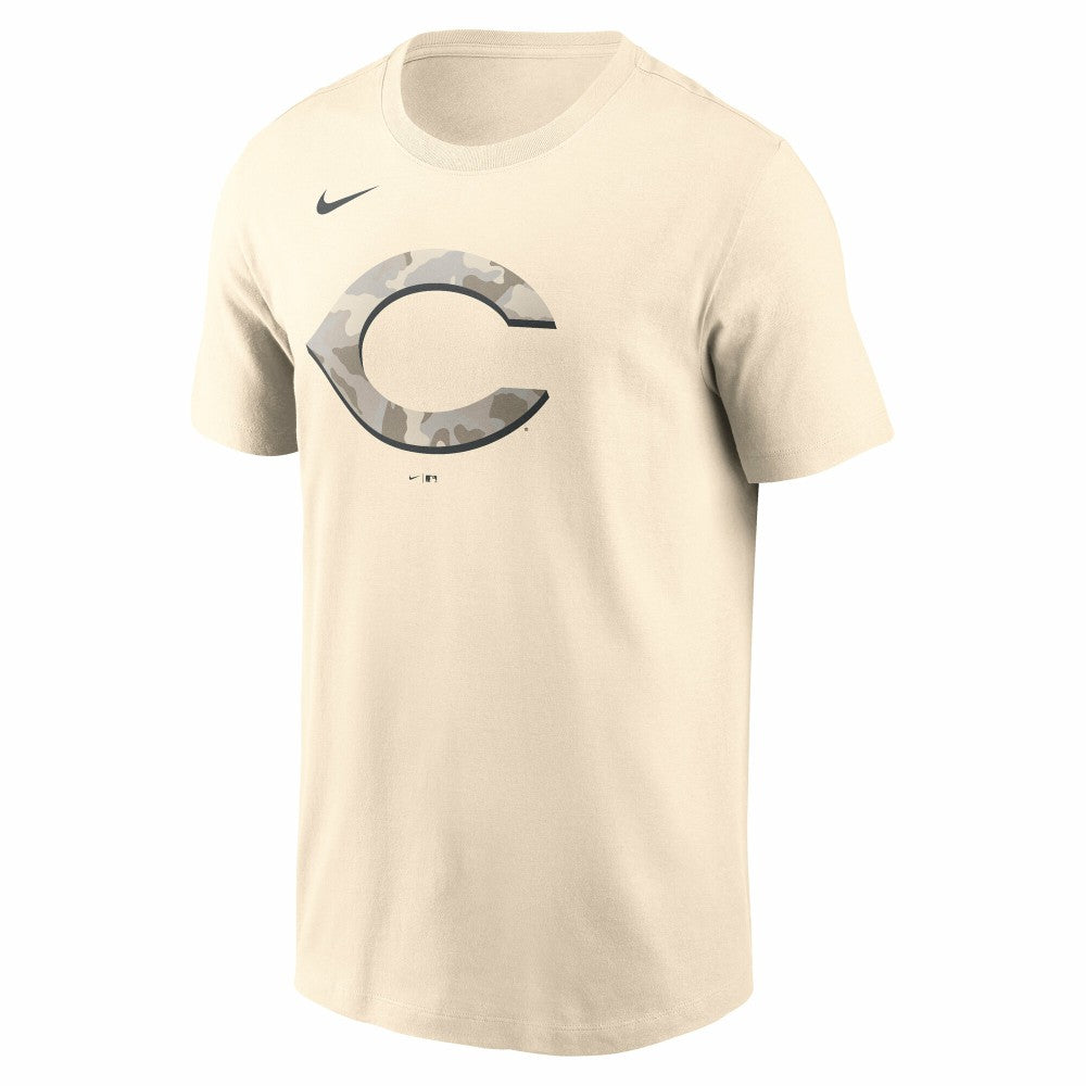Cream Cincinnati Reds Nike Camo Logo T-Shirt