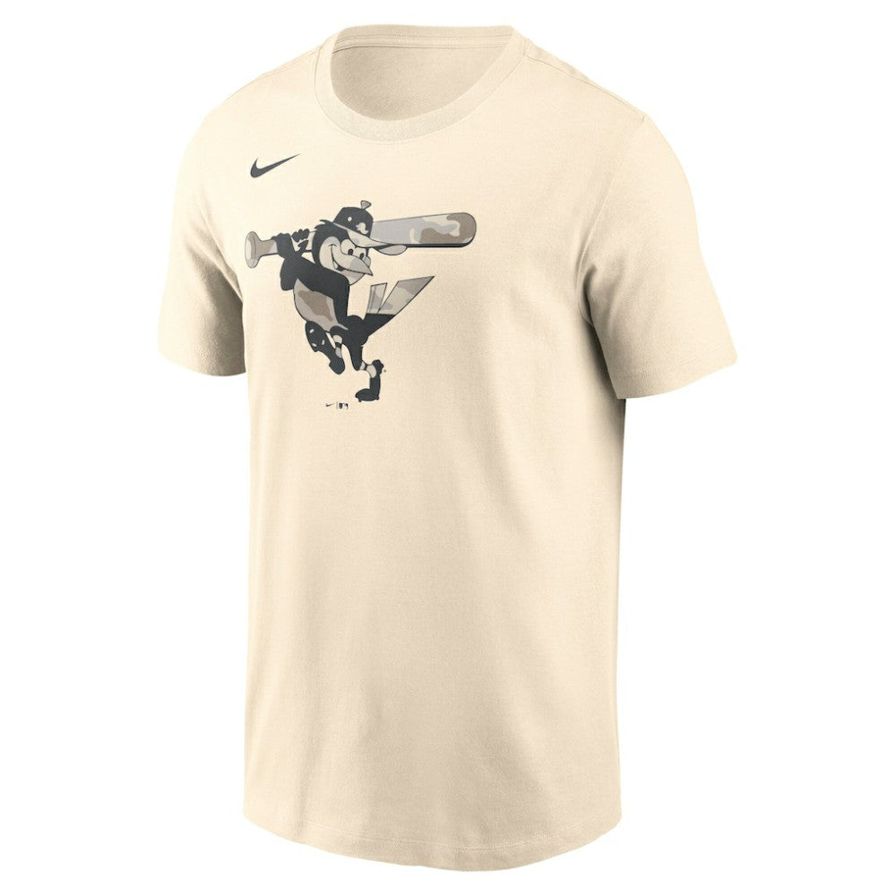 Cream Baltimore Orioles Nike Camo Logo T-Shirt
