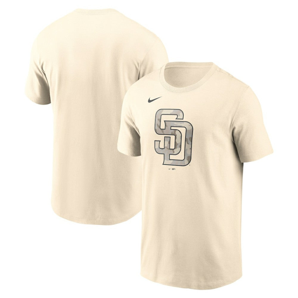 Cream San Diego Padres Nike Camo Logo T-Shirt