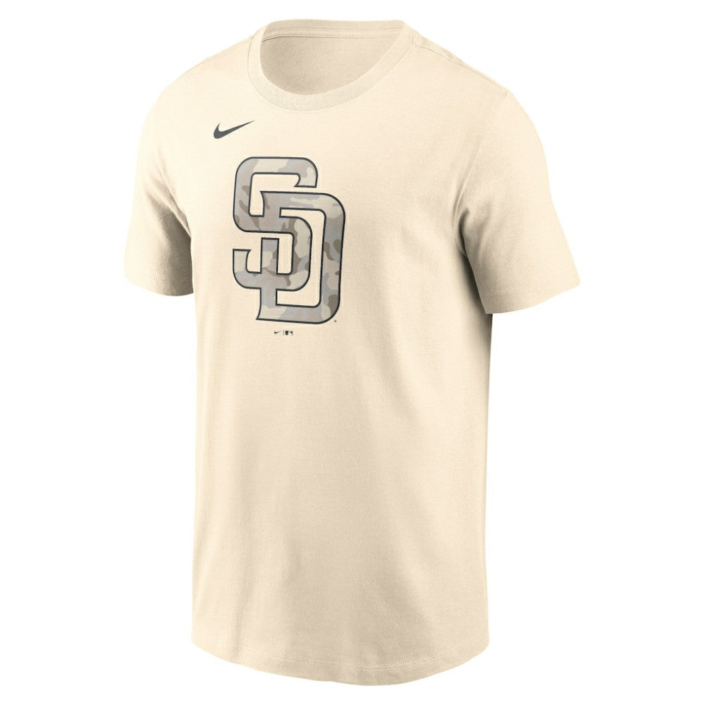 Cream San Diego Padres Nike Camo Logo T-Shirt