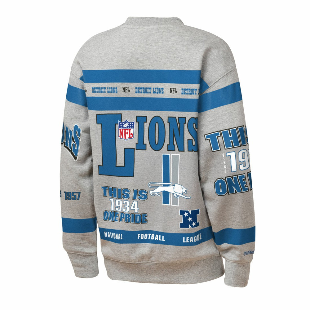 Youth Throwback All-Over Print Fleece Sweatshirt - Detroit Lions Sweatshirts